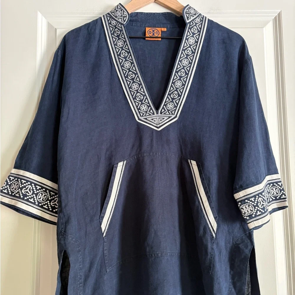 Tory Burch 100% Linen Tunic Top